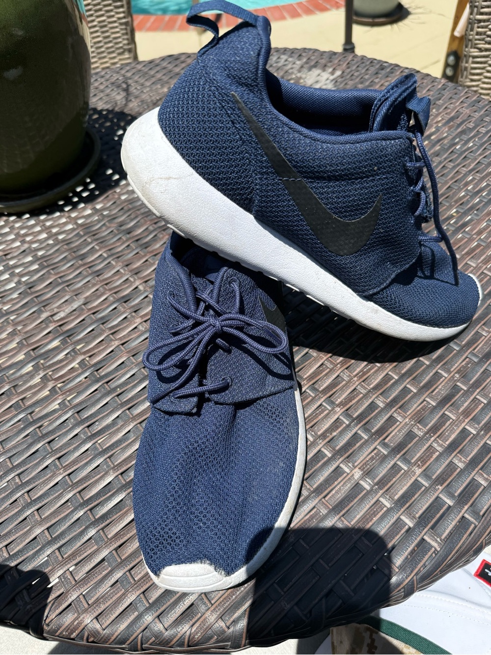 Nike Navy Mesh Trainer Sneakers with White Soles